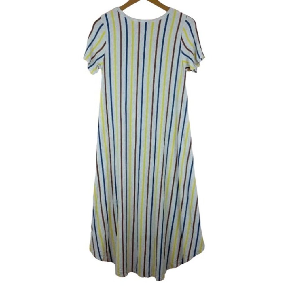 LulaRoe Women's Multicolor Vertical‎ Stripes High-Low Carly Swing Dress Size XXS - Picture 4 of 15